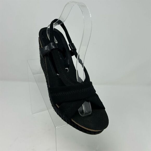 Donald J Pliner Women's Black Slingback Wedge Sandals Size 9.5 Casual Summer - Picture 2 of 13